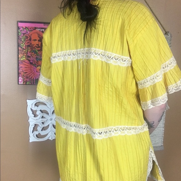 VINTAGE / 1960s Hand Sewn Tunic Bell Sleeve - Picture 5 of 6